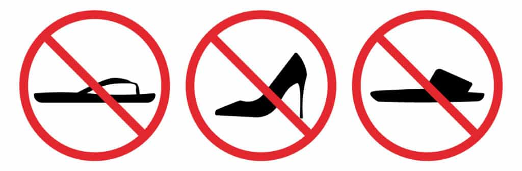 No High Heels or Flip Flops Icons